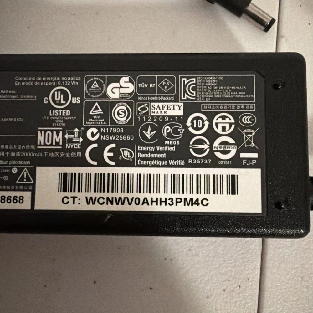 HP 65W AC Adapter Charger For HP PPP009C